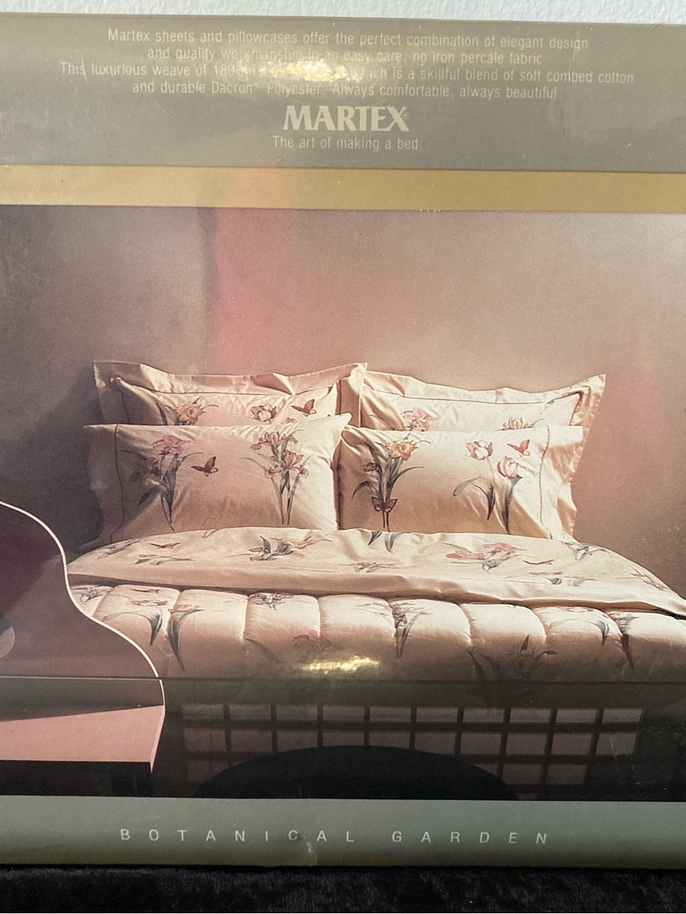 Martex Botanical Garden Floral Twin Sheet Set w/King Pillow Cases Blush Pink